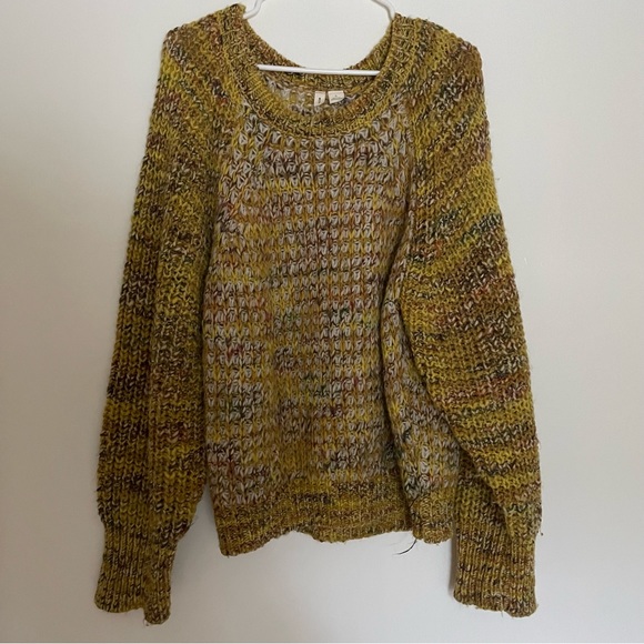 Anthropologie Moth Hillwalk golden chunky sweater - Sz XL - Picture 2 of 6